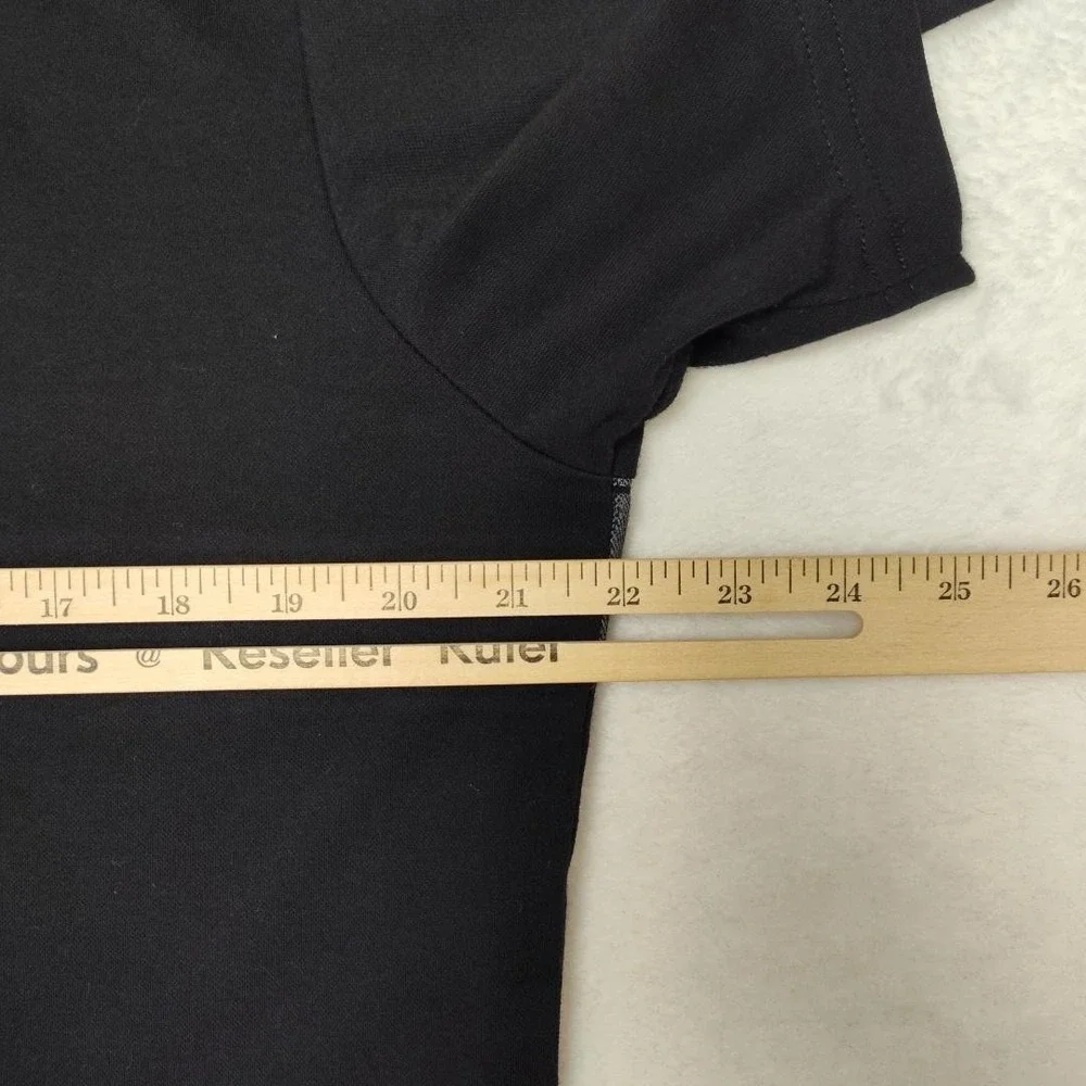 Travis Mathew Polo Shirt Mens Large Black Striped Pima Cotton Pocket Collared - Picture 11 of 11